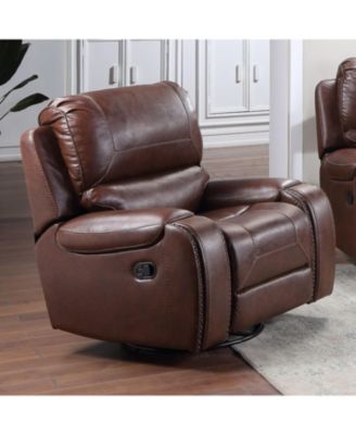 Keily 39" Manual Swivel Glider Recliner Chair - Brown