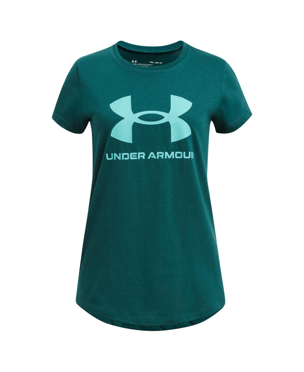 Shop Under Armour Big Girls Sportstyle Graphic Short Sleeve T-shirt In Hydro Teal,radial Turquoise