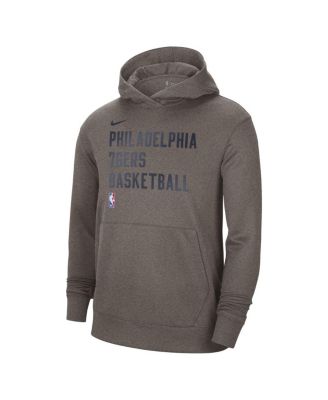Men's and Women's Heather Gray Philadelphia 76ers 2023/24 Performance Spotlight On-Court Practice Pullover Hoodie