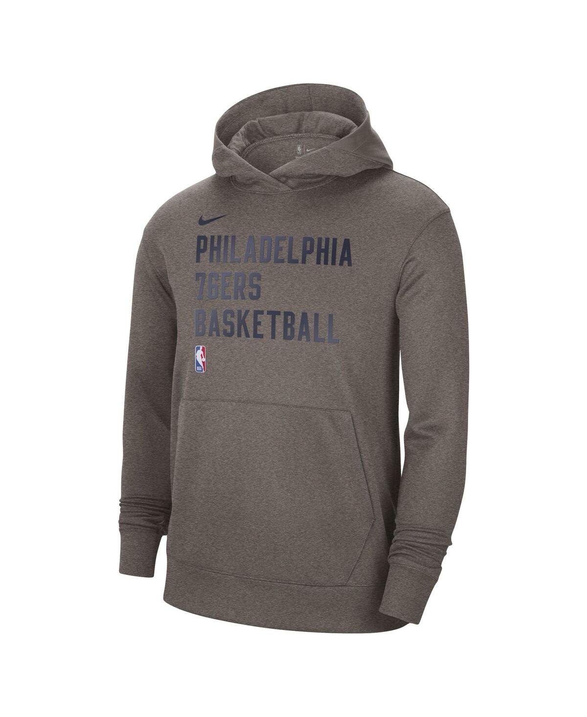 Men's and Women's NikePhiladelphia 76ers 2023/24 Performance Spotlight On-Court Practice Pullover Hoodie - Heather Gray
