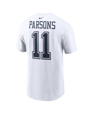 Men's Micah Parsons White Dallas Cowboys Player Name and Number T-shirt
