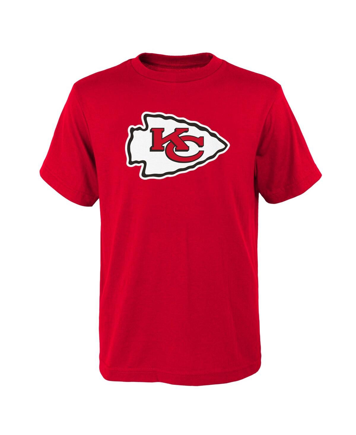 Outerstuff Big Boys Red Kansas City Chiefs Primary Logo T-shirt In Red