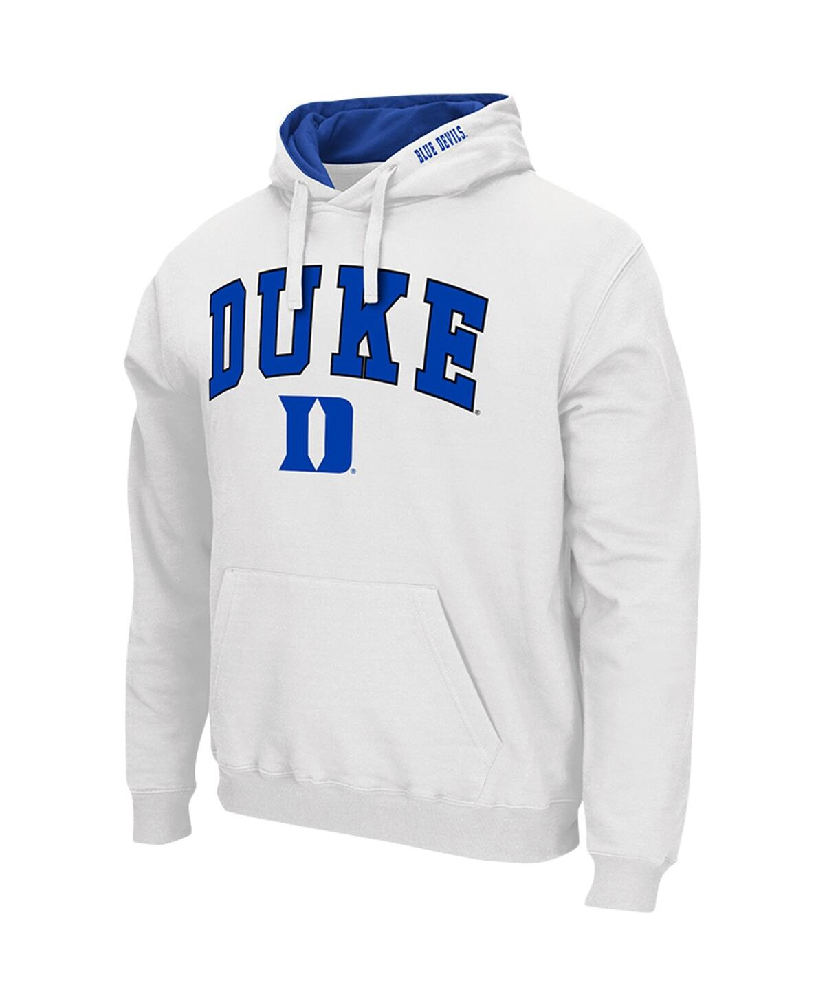 Colosseum Men's Duke Devils Arch & Logo 3.0 Pullover Hoodie In White