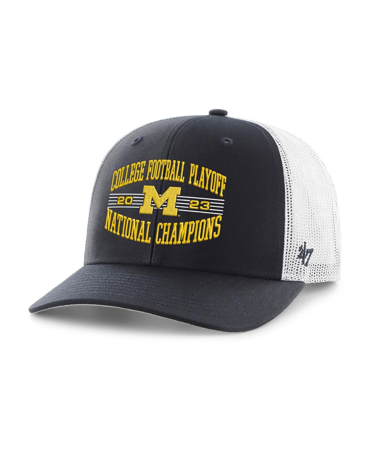 47 Brand Men's ' Navy Michigan Wolverines College Football Playoff 2023 National Champions Trucker Ad