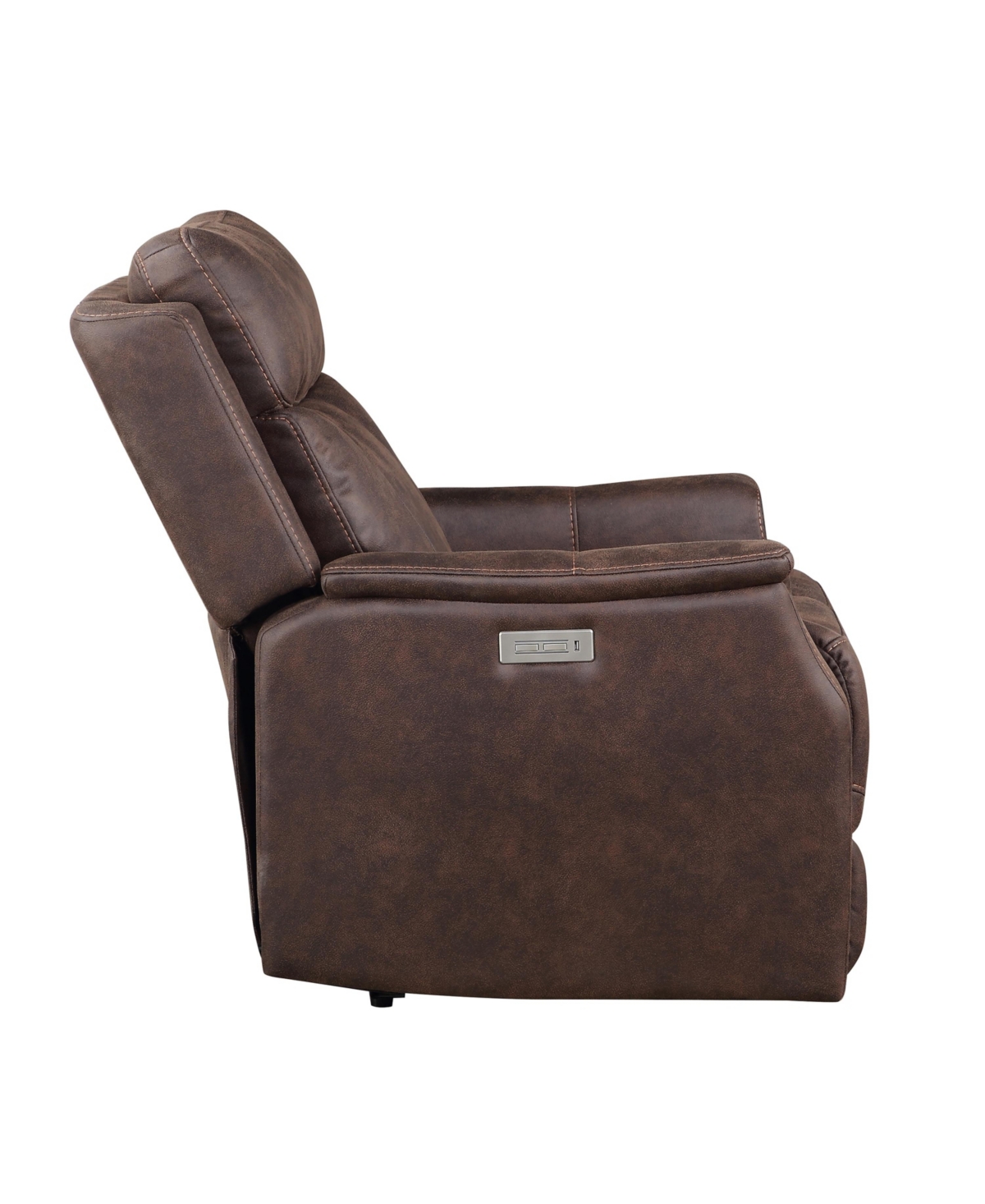 Shop Steve Silver Valencia 33" Dual Power Recliner In Dark Brown