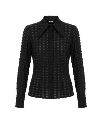 NOCTURNE Women's Textured Pointed Collar Shirt - Macy's