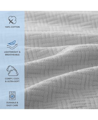 Host & Home 100% Cotton Basketweave Throw, 50" x 70"