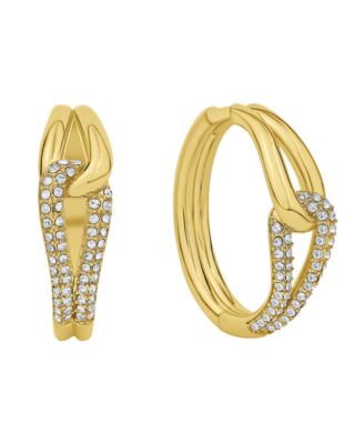 And Now This Crystal knot hoop earring - Gold