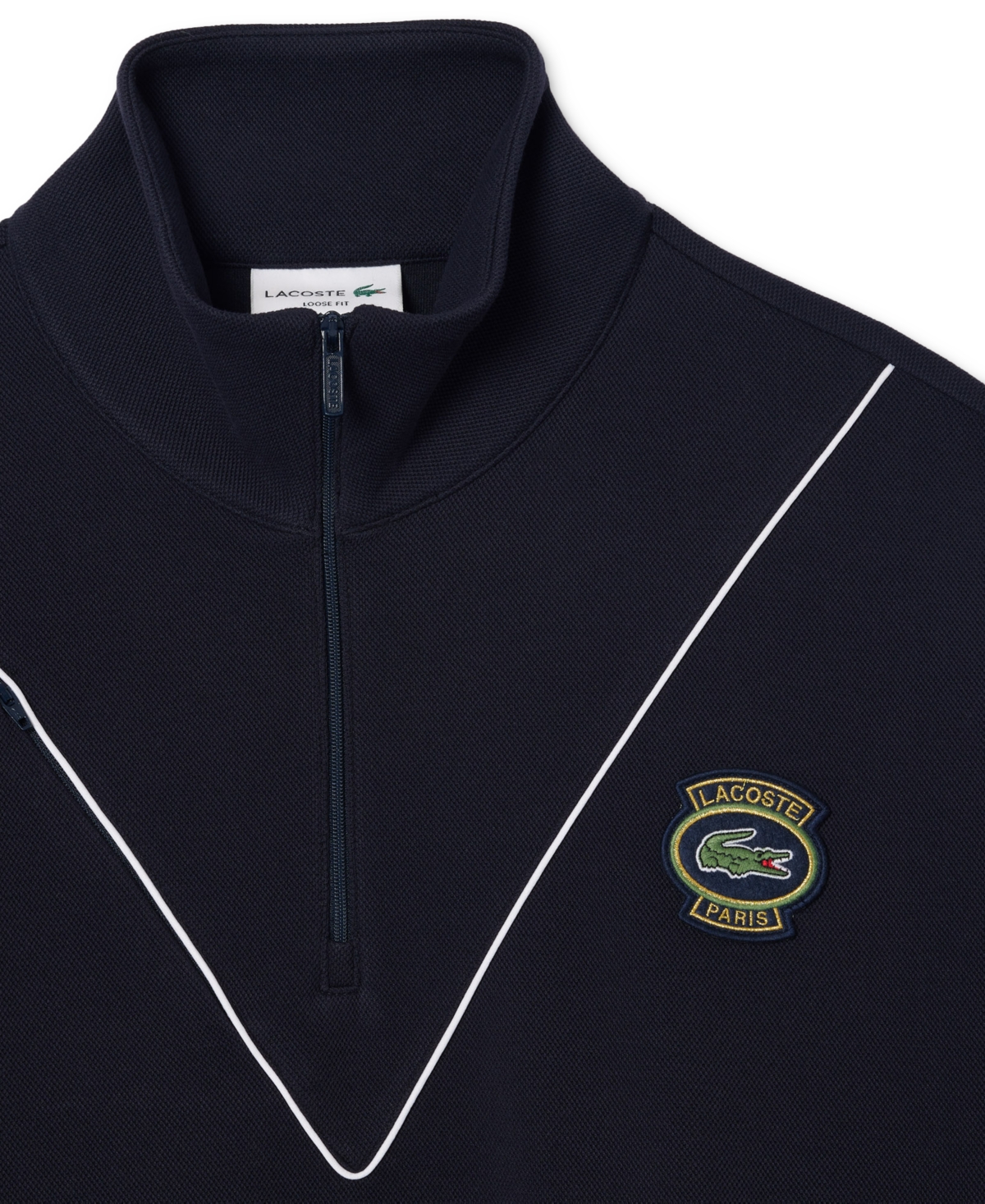 Shop Lacoste Men's Relaxed Fit Half-zip Long Sleeve Track Jacket In Jg Abimes