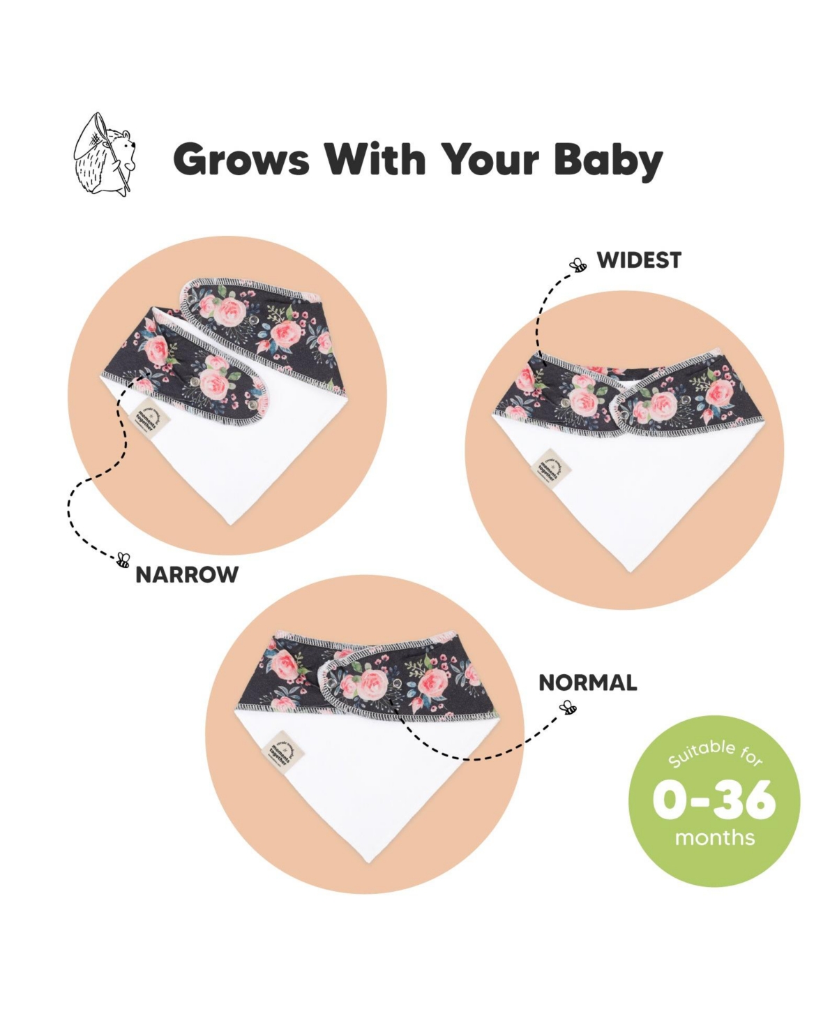 KeaBabies 10pk Organic Baby Bandana Bibs, Cotton Baby Drool Bibs for Baby Boy, Girl, Baby Bibs for Infant, Newborn