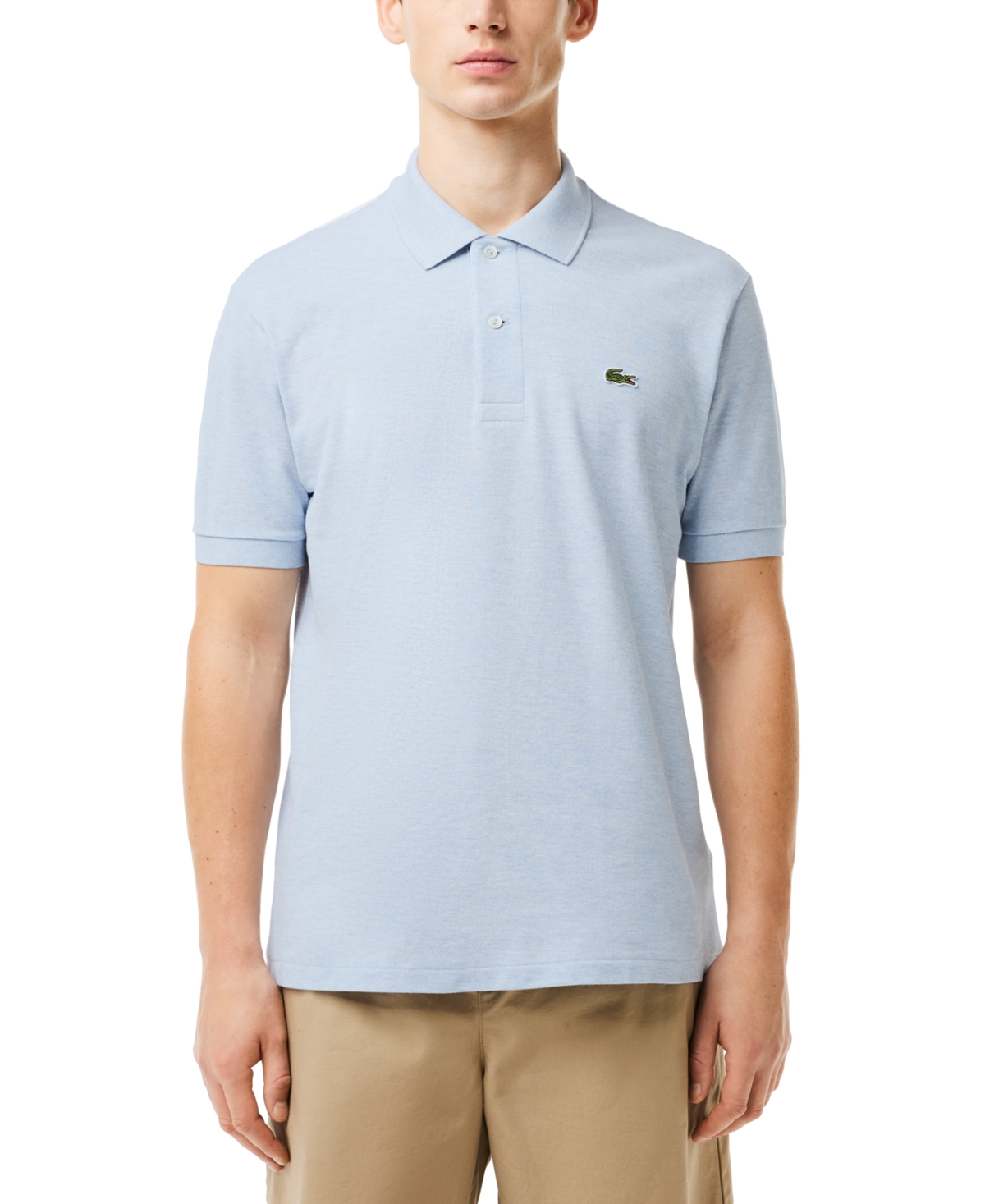 Lacoste Men's L.12.12 Classic-fit Short-sleeve Pique Polo Shirt In Ixa Argent Chine