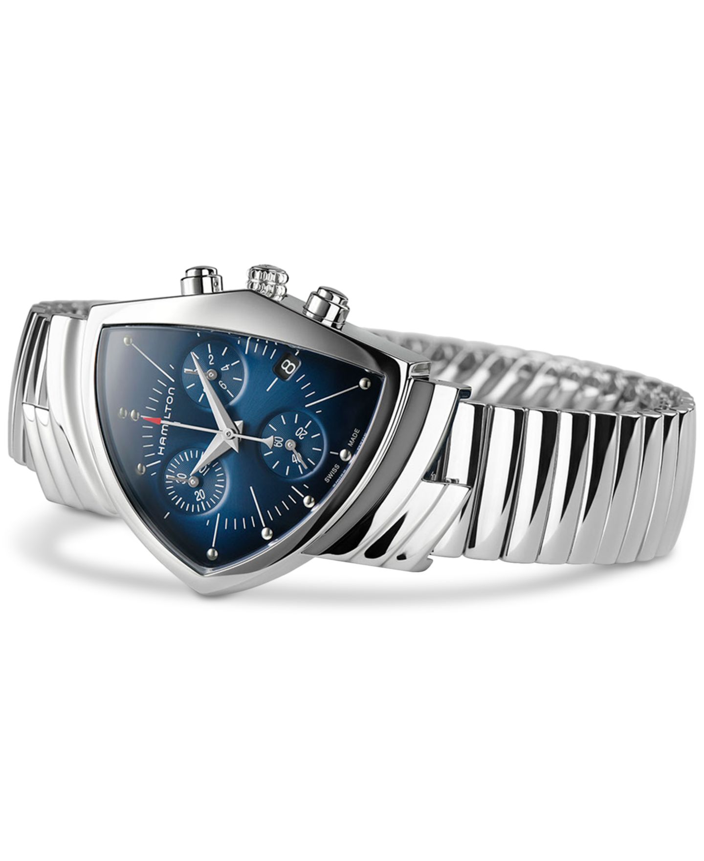 Женские часы Hamilton Swiss Chronograph Ventura Stainless Steel Bracelet Watch 32x50mm — фото 3