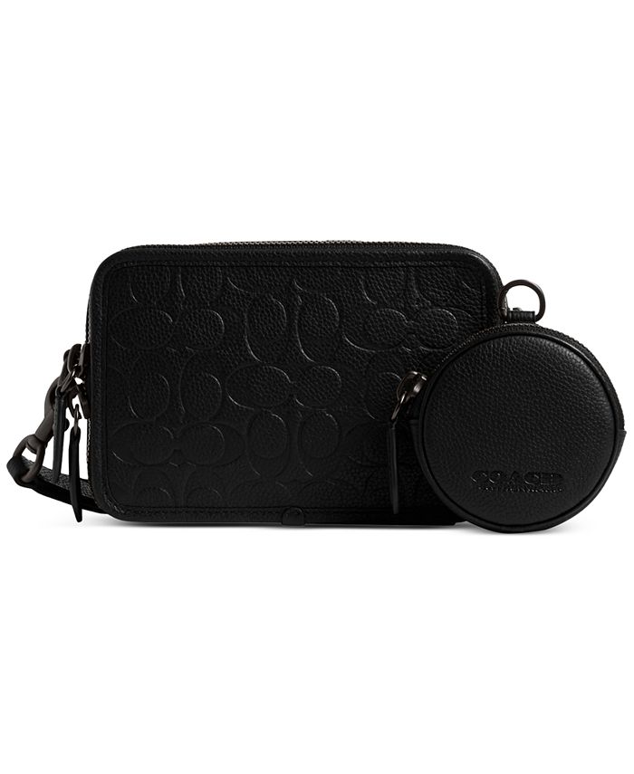COACH Men s Charter Crossbody in Blackout Signature Leather with
