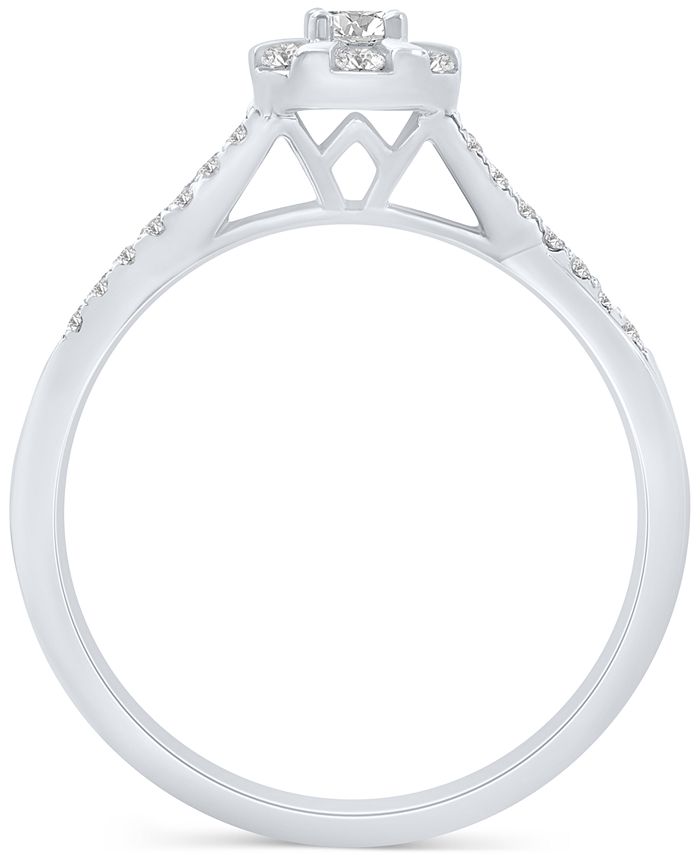 Promised Love Diamond Halo Swirl Promise Ring (1/4 ct. t.w.) in