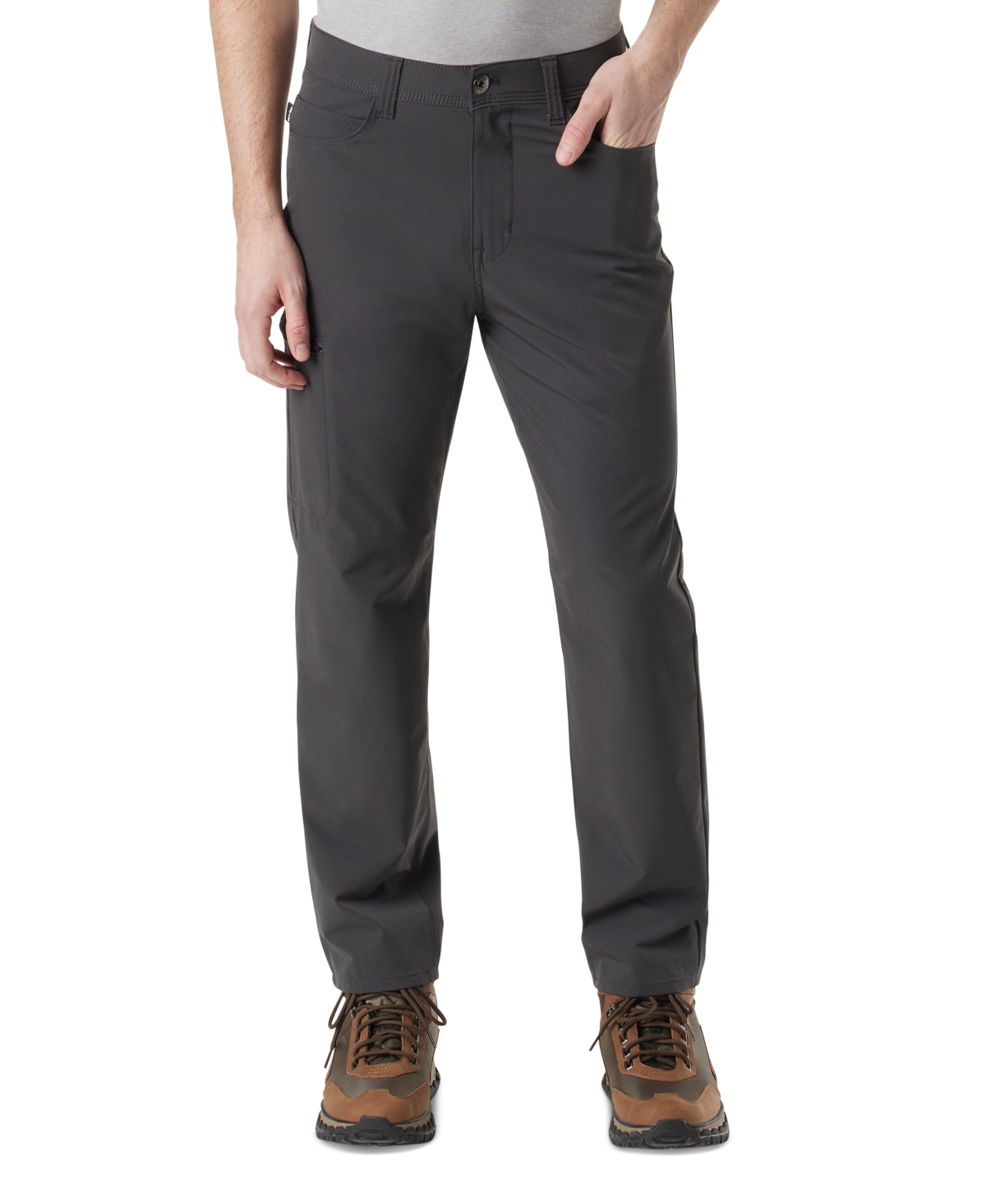 Men's Hybrid Trencher Straight-Fit 4-Way Stretch Micro-Ripstop Tech Pants - Caviar