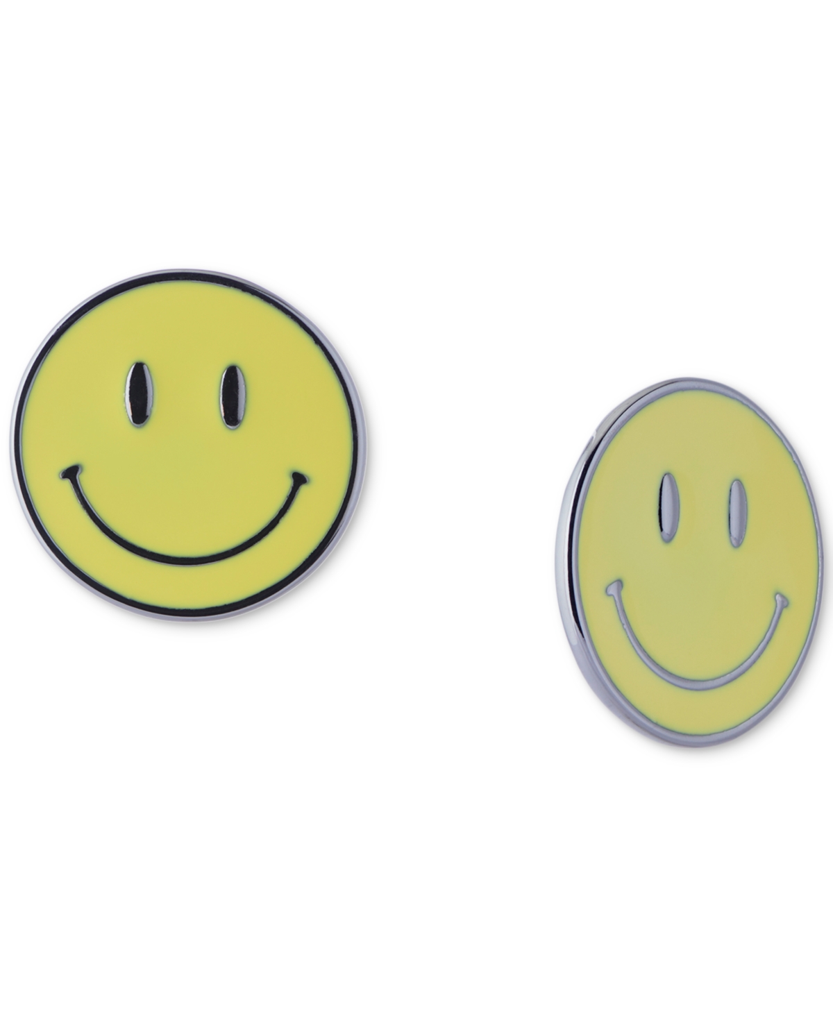 Lucky BrandTone Yellow Happy Face Pin - Silver