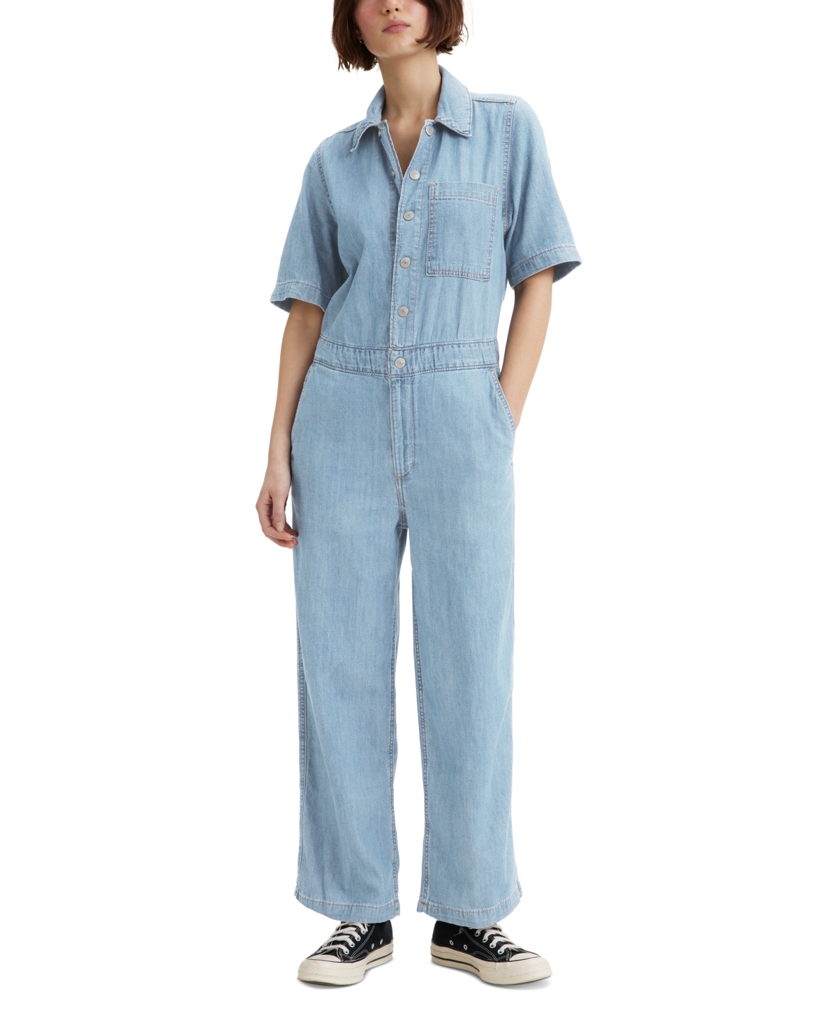 Levi's Women's Cotton Short-sleeve Heritage Jumpsuit In Glad To Meet You