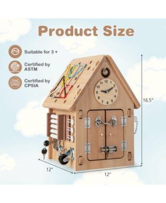 Multi-purpose Busy House with Sensory Games and Interior Storage Space