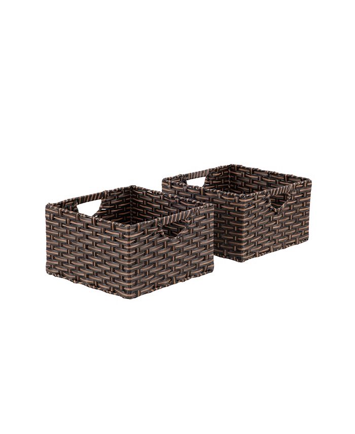 Seville Classics Foldable Handwoven Cube Storage Baskets, Set of 2 Macy's