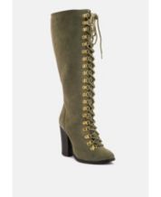 Olive green cheap long boots