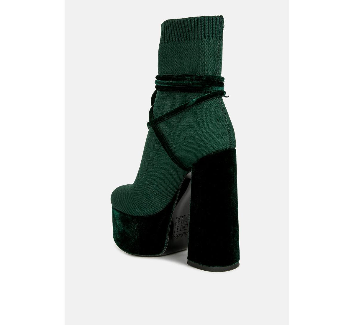 Womens after pay high heel velvet knitted boot