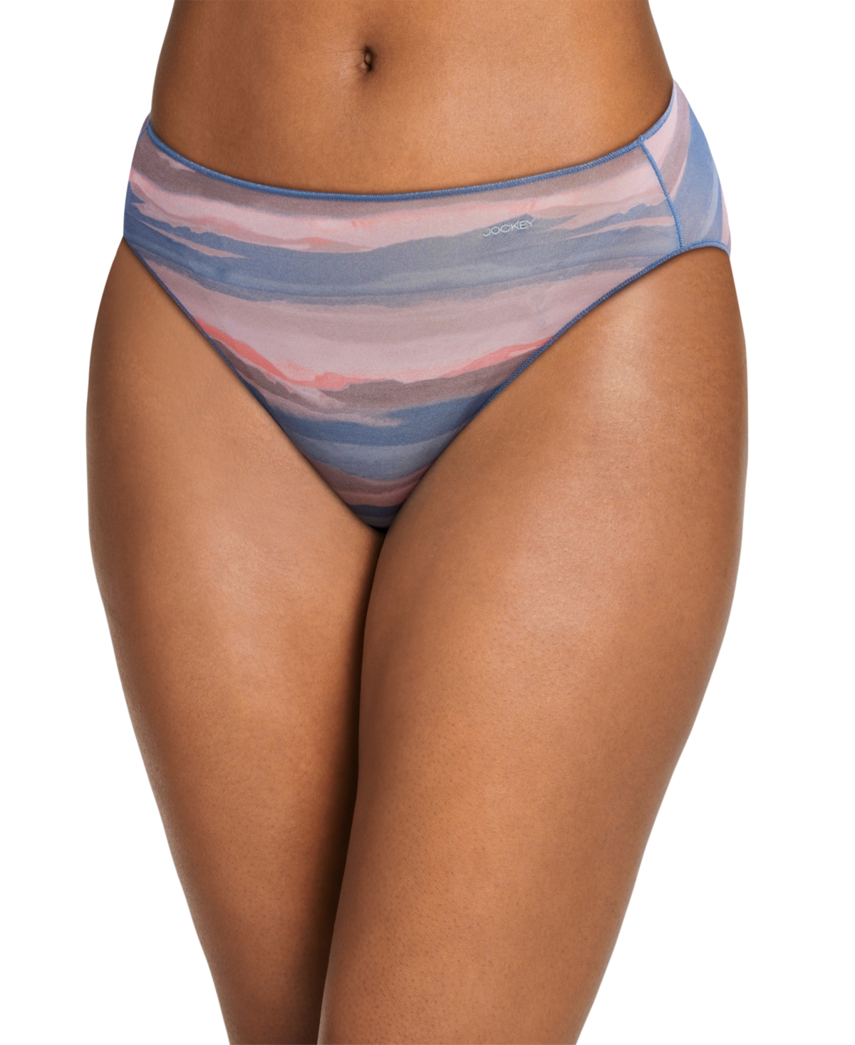 Jockey Women's No Panty Line Promise Bikini Underwear 1370 In Horizon Stripe Twilight