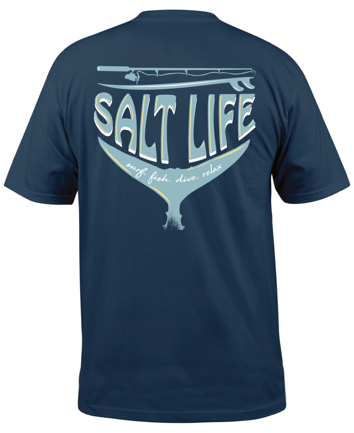 Shop Salt Life Men's Reel Wicked Graphic T-shirt In Washed Navy