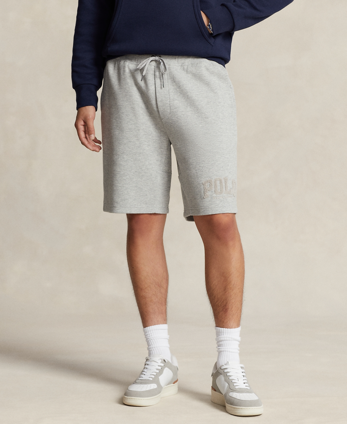 Shop Polo Ralph Lauren Men's 9-inch Logo Double-knit Mesh Shorts In Andover Heather
