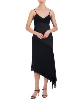 BCBG NEW YORK - Women's Cowlneck Asymmetrical Dress