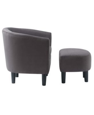 26.25" Microfiber Churchill Accent Chair with Ottoman