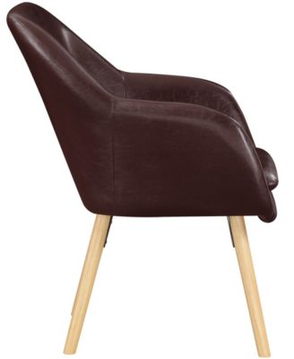 25.25" Faux Leather Charlotte Wingback Upholstered Accent Armchair