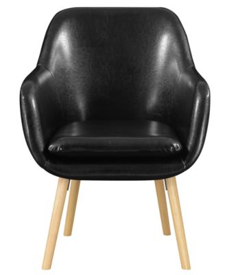 25.25" Faux Leather Charlotte Wingback Upholstered Accent Armchair