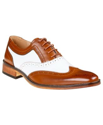 Men's Two Tone Wing Tip Oxford Dress Shoes