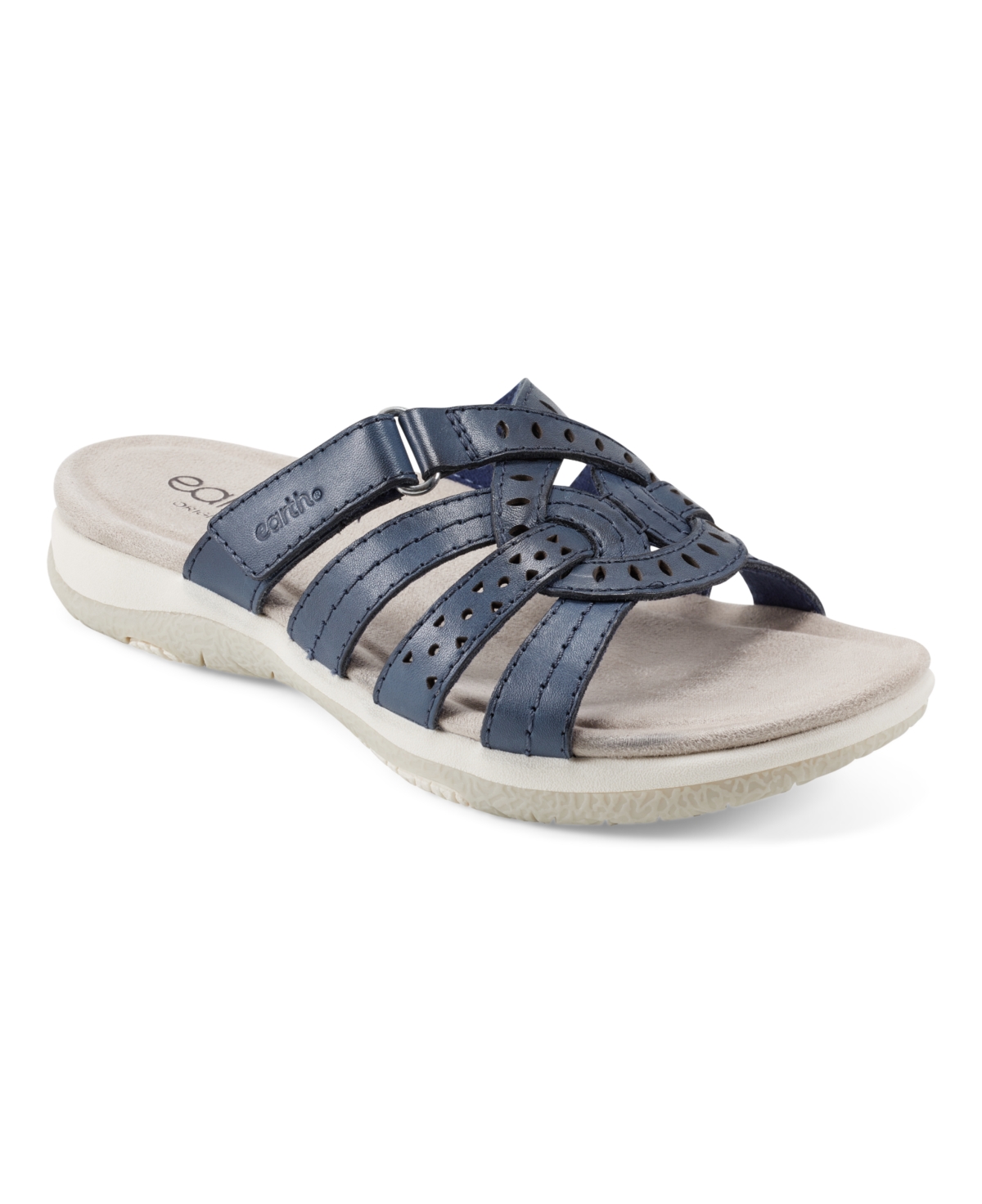 Earth Women's Sassoni Slip-On Strappy Casual Sandals - Navy Leather