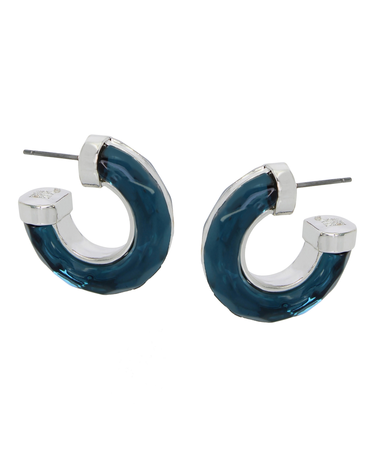 Robert Lee Morris Soho Faux Stone Stone Hoop Earrings - Silver