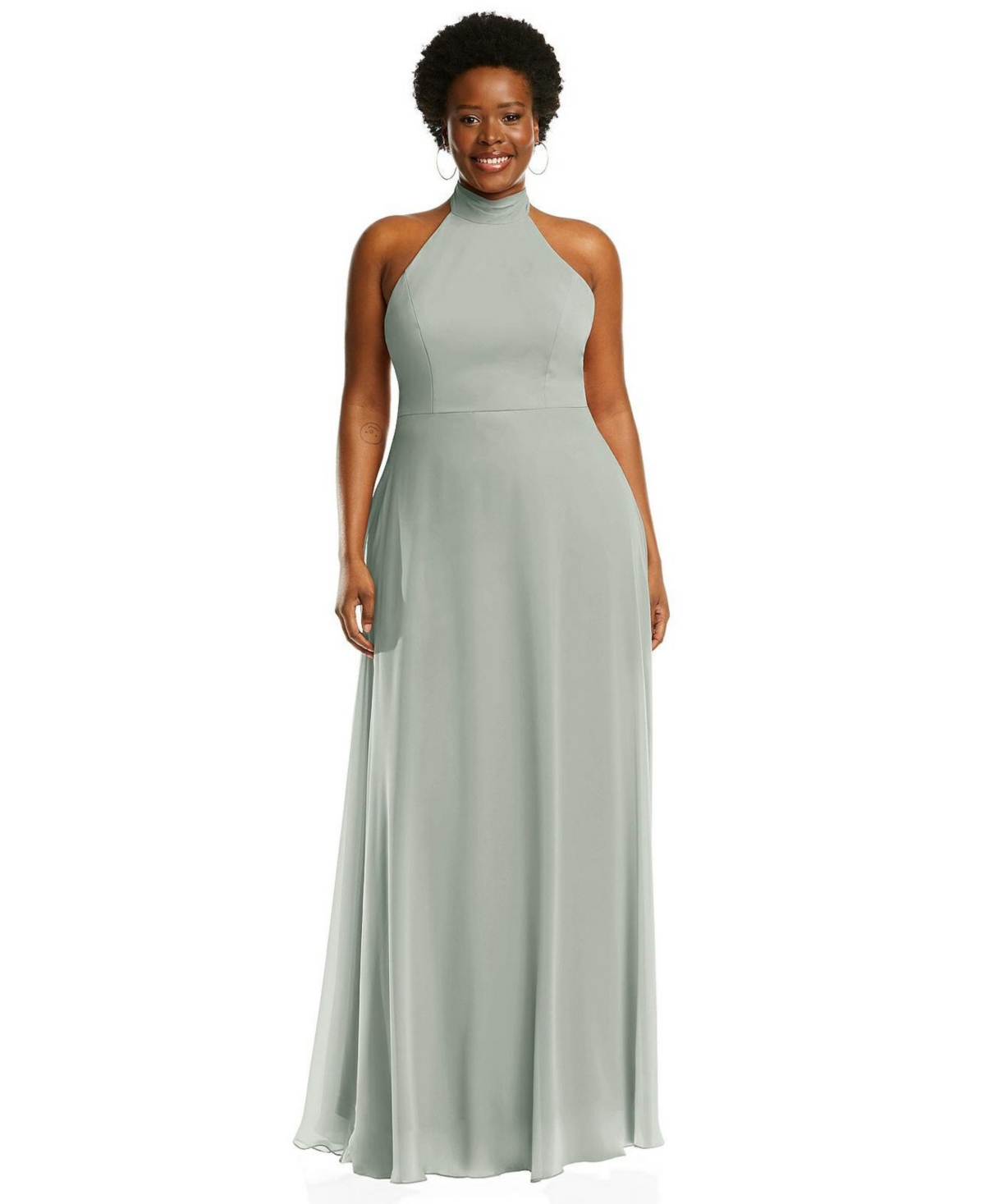 After Six Plus Size High Neck Halter Backless Maxi Dress