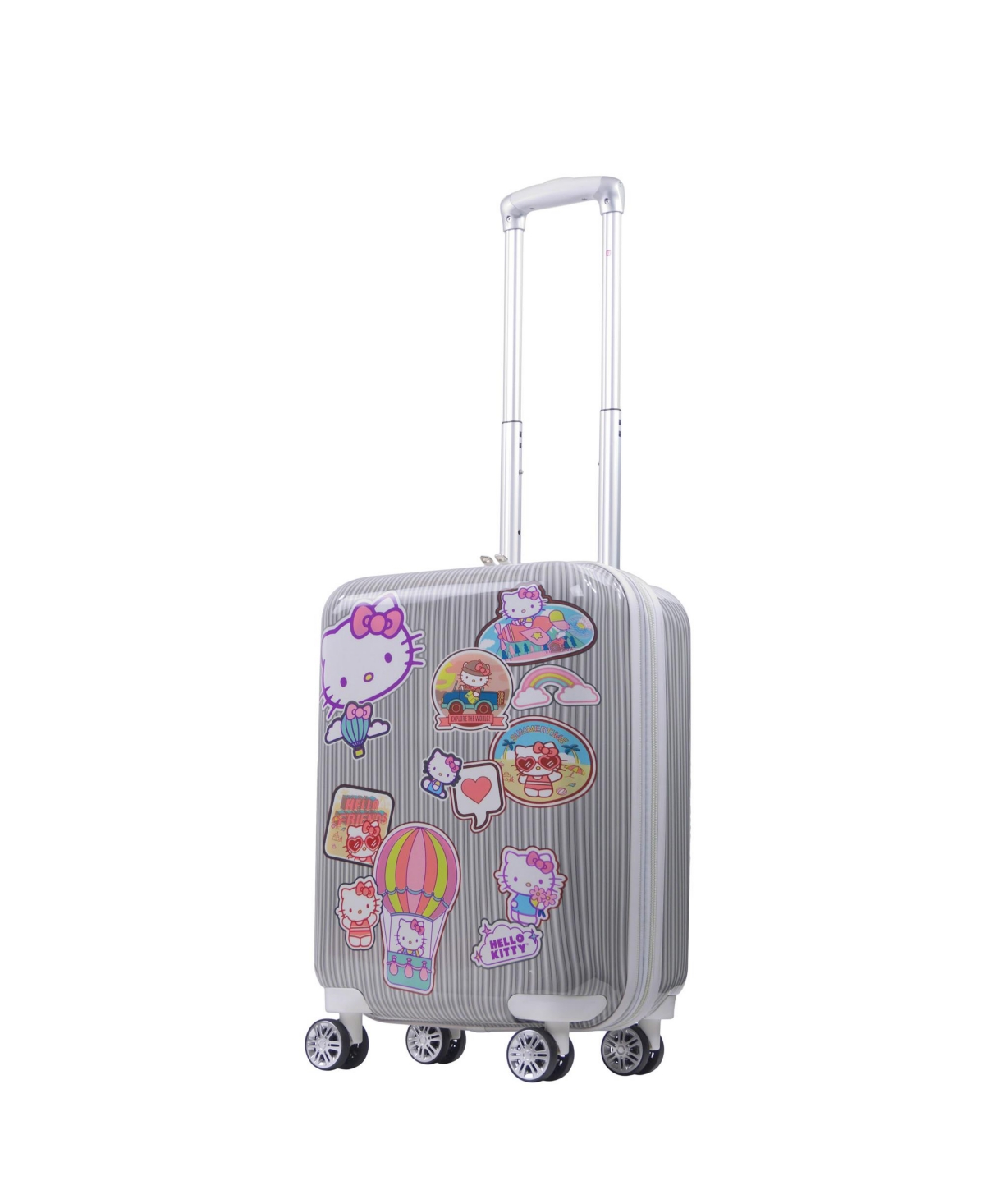 Hello Kitty Ful Cute Stickers 21" Printed Carry-on Luggage - Gray