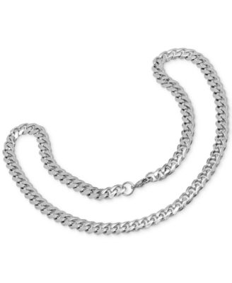 Men's Silver-Tone Chain Link Necklace & Bracelet Set