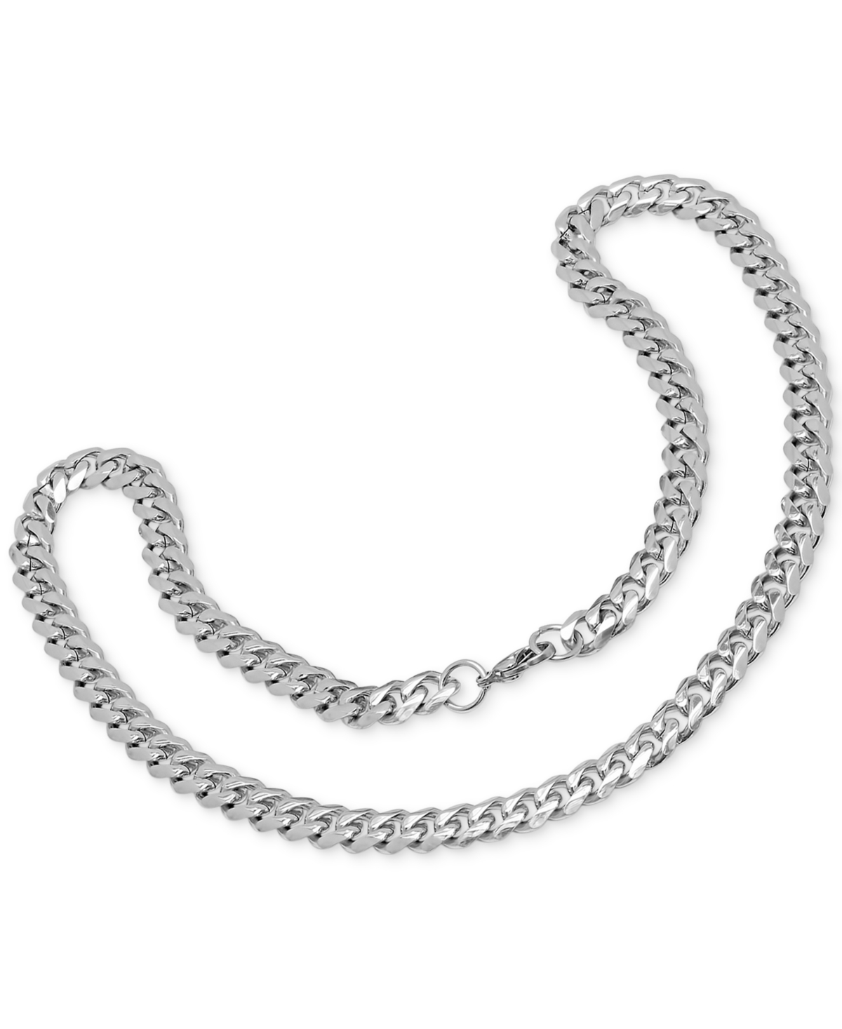 Steeltime Men's Silver-tone Chain Link Necklace & Bracelet Set In Silver