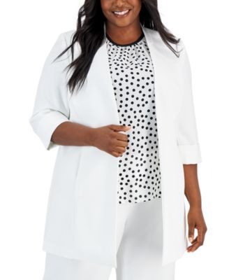 Kasper Plus Size Stretch Crepe Topper Jacket Macy s