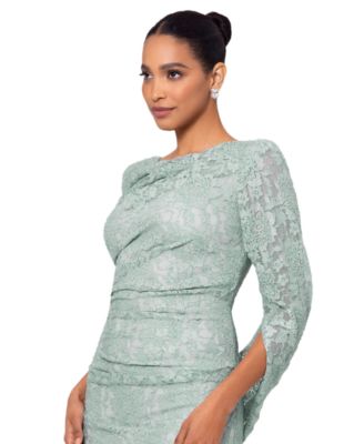 thumbnail image 2 of Betsy & Adam Cape-Sleeve Gown - Macy's 2 of 12