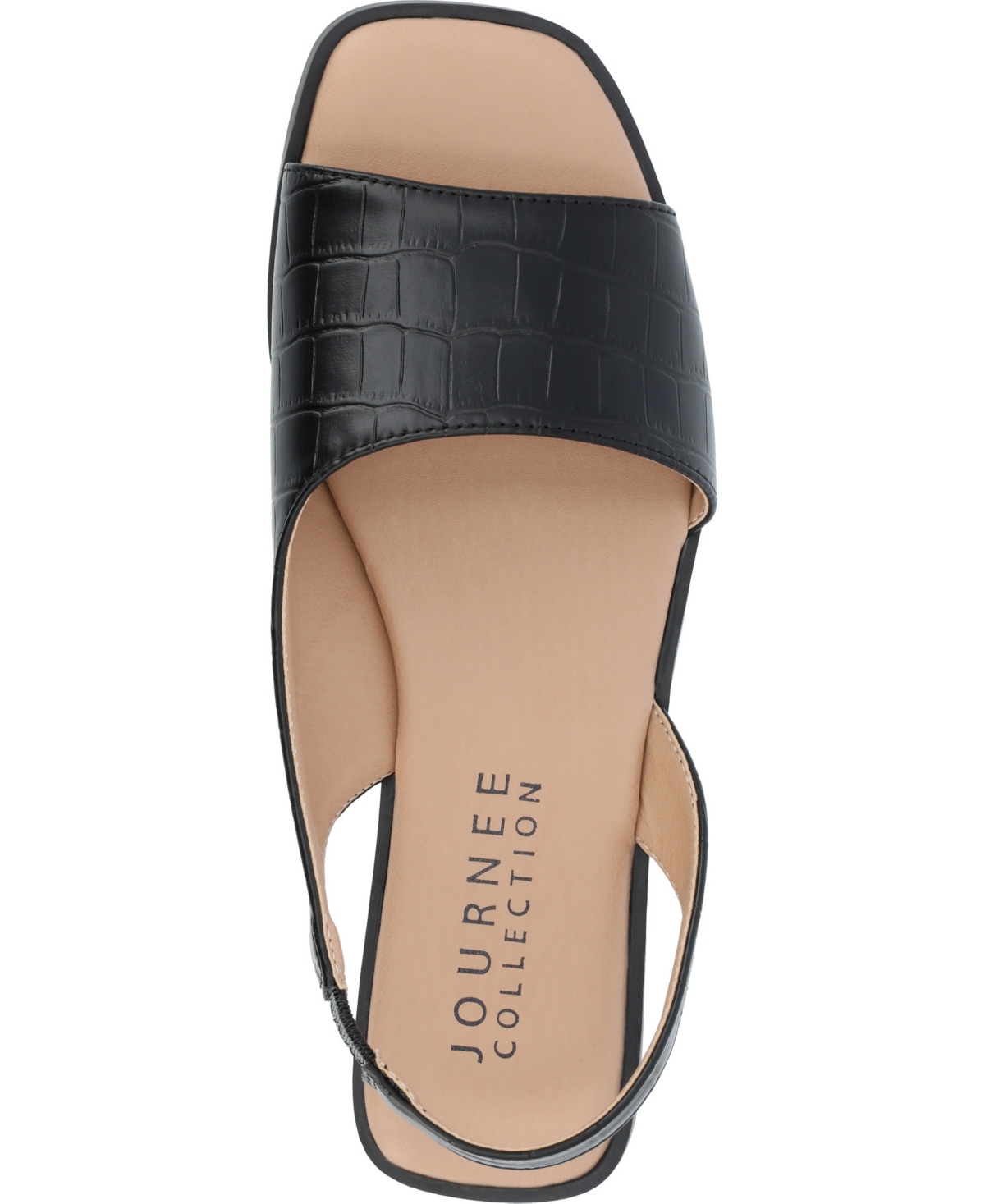 Journee Collection Women's Brinsley Slingback D'orsay Flat Sandals In Black