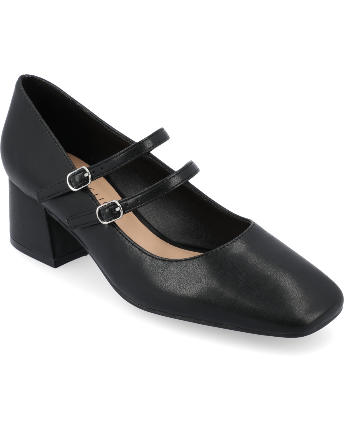 Journee Collection Women's Nally Double Strap Mary Jane Pumps In Black