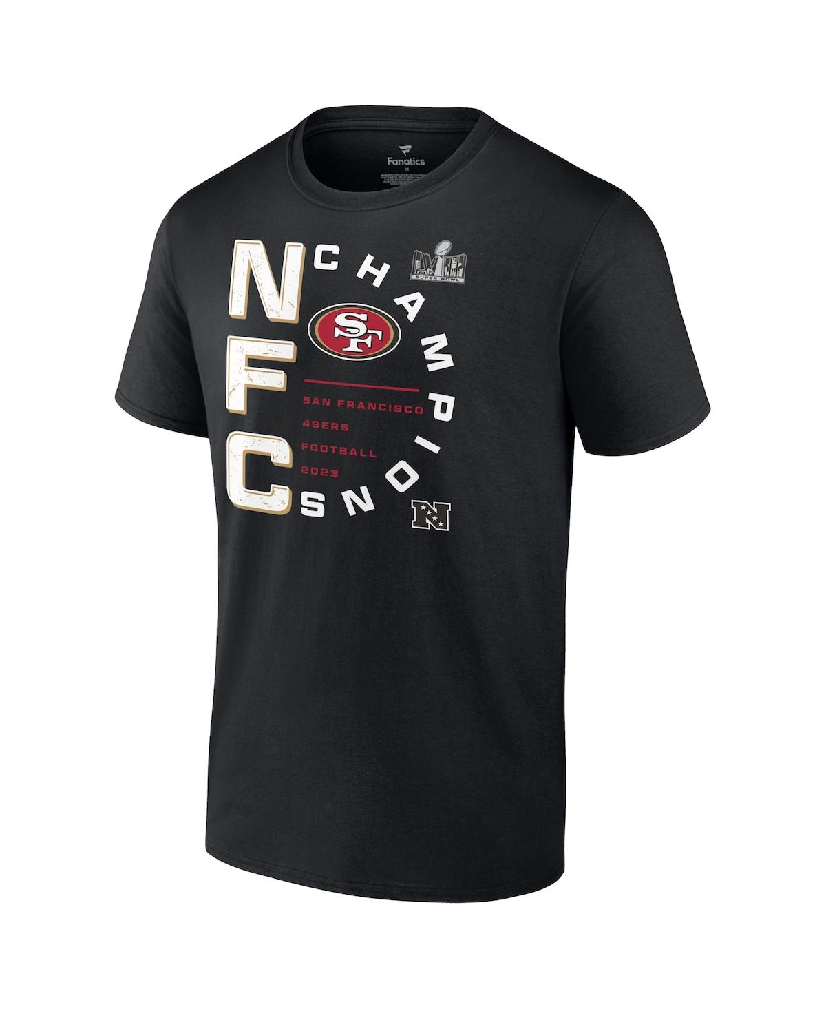 Shop Fanatics Men's  Black San Francisco 49ers 2023 Nfc Champions Right Side Draw T-shirt