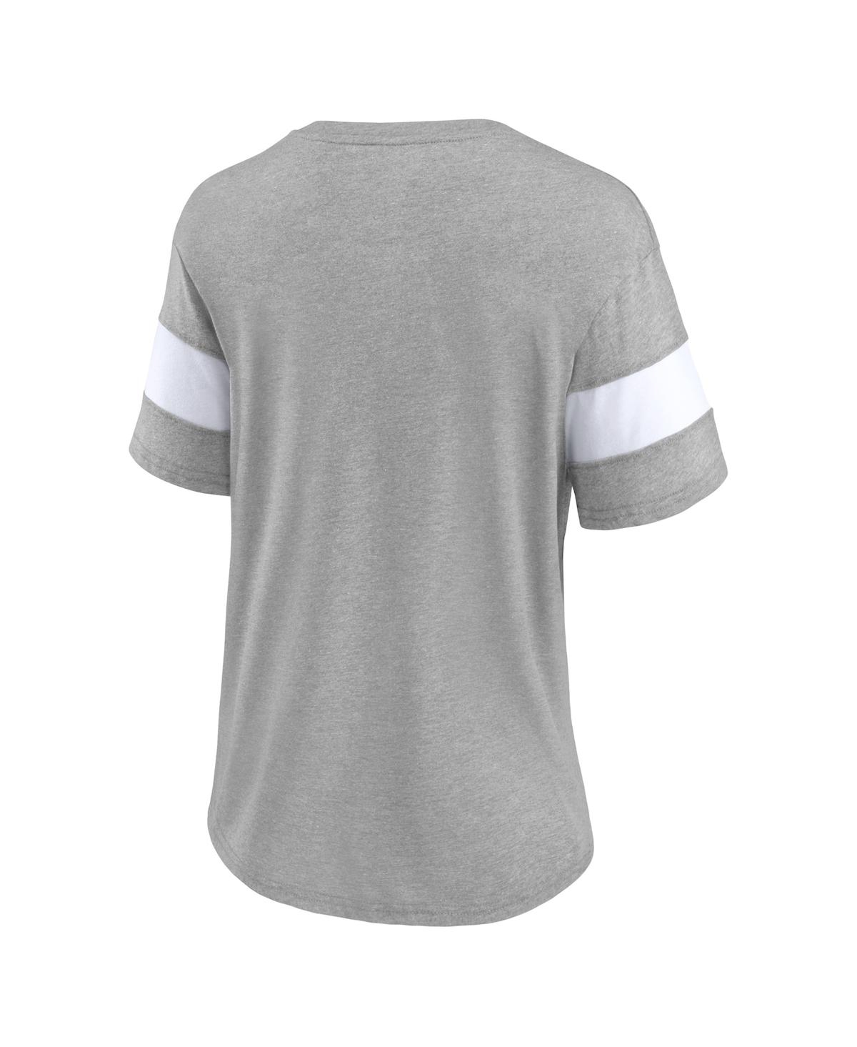 Women's FanaticsKansas City Chiefs Super Bowl Lviii Cheer Section Tri-Blend V-Neck Fashion T-shirt - Heather Gray