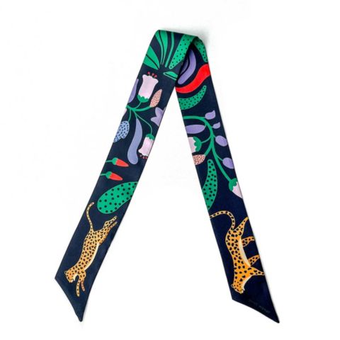 Jessie Zhao New York Silk Twilly Of Jungle Night, цвет: Зелёный / Синий