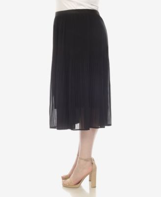 Plus Size Pleated Chiffon Midi Skirt