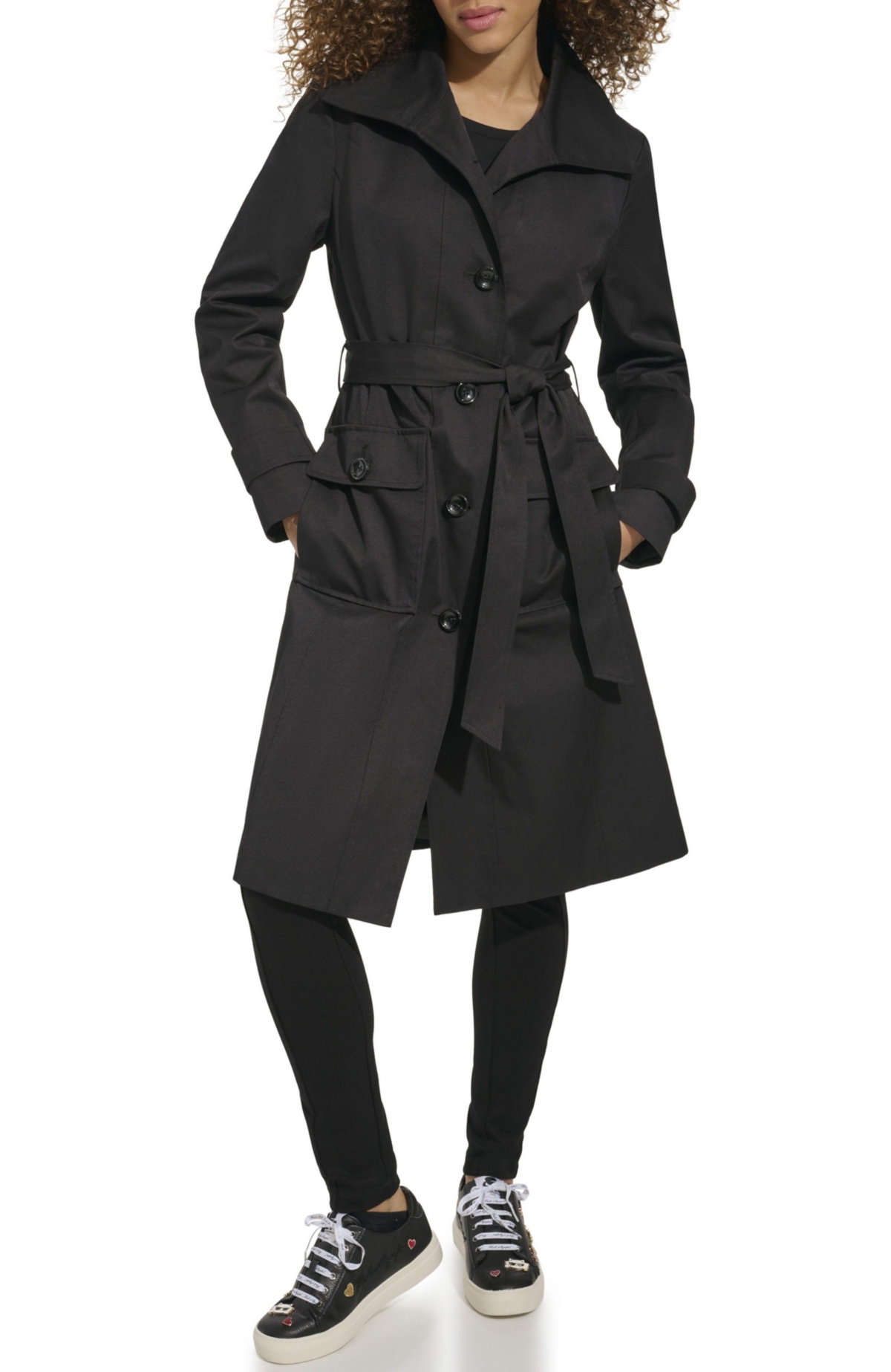 Karl Lagerfeld Wing Collar Trench Coat