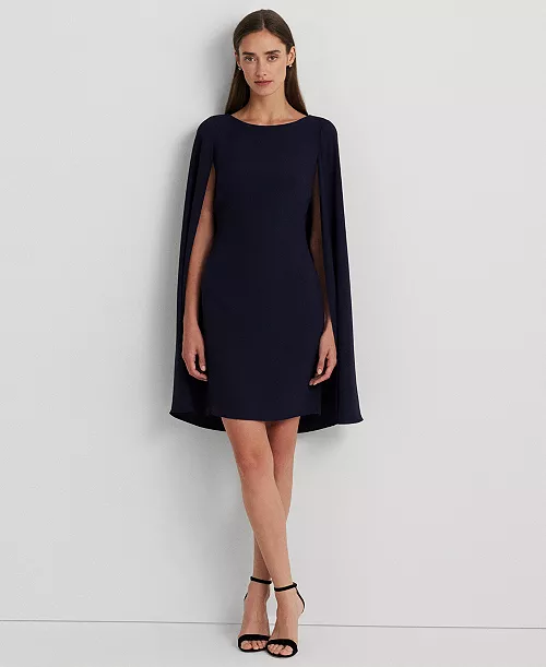 women's georgette cape dress