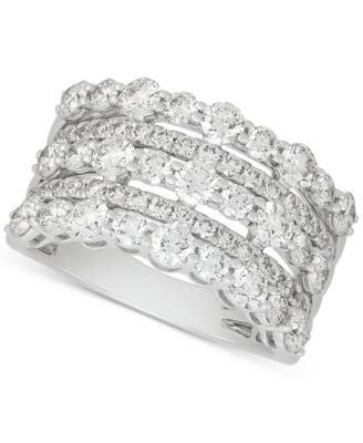 Macy's - Diamond Multirow Stack Look Statement Ring (2-1/2 ct. t.w.) in 14k White Gold